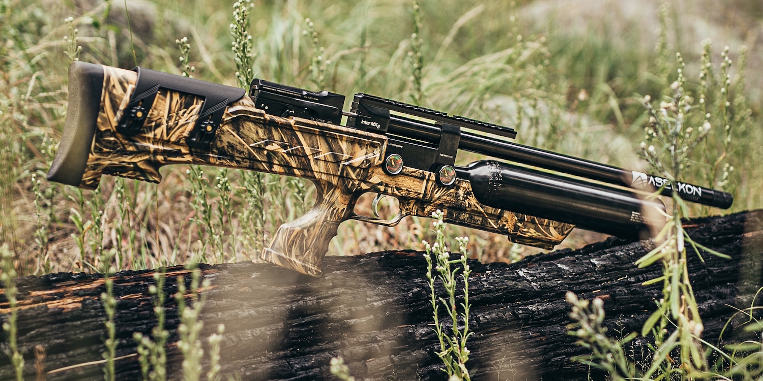 A camo air rifle that could be used for air gun hunting